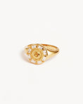 Load image into Gallery viewer, Radiant Halo Engagement Ring with 0.50 CT Round Yellow Topaz Lab Made Diamonds
