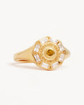 Load image into Gallery viewer, Radiant Halo Engagement Ring with 0.50 CT Round Yellow Topaz Lab Made Diamonds
