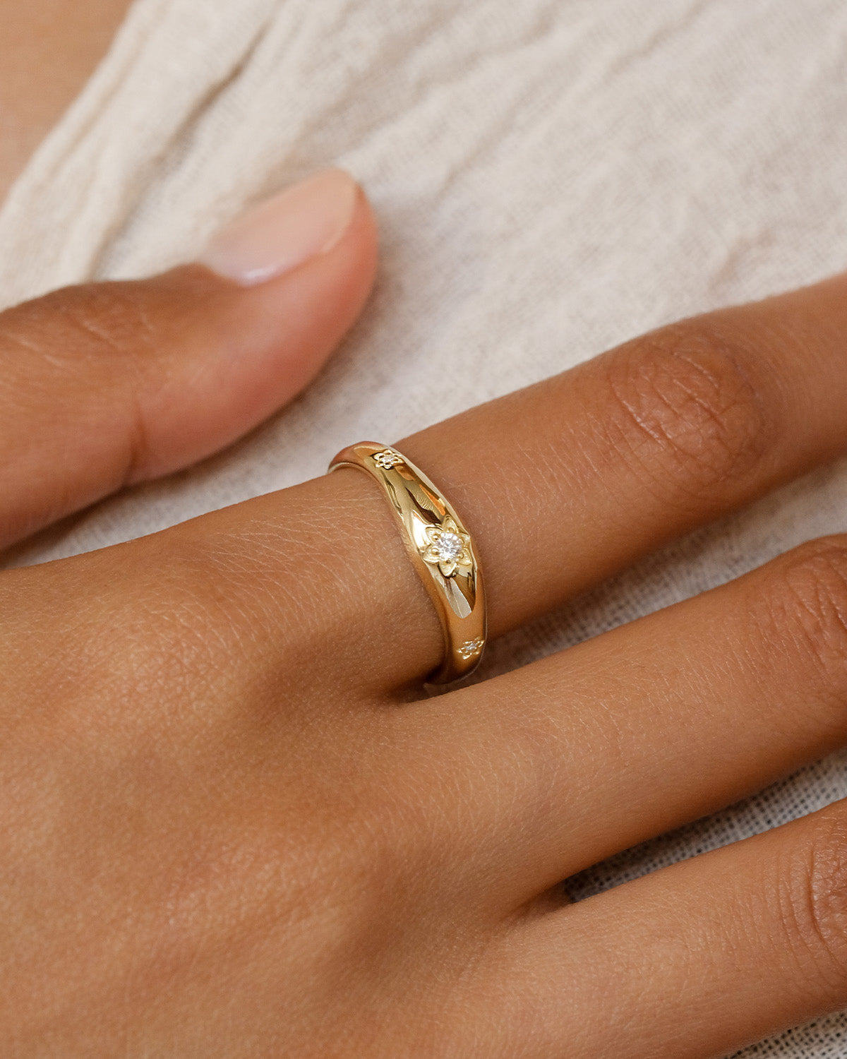 1.0 TCW Round Lab grown Diamond  Bold Thick Wedding Band 2