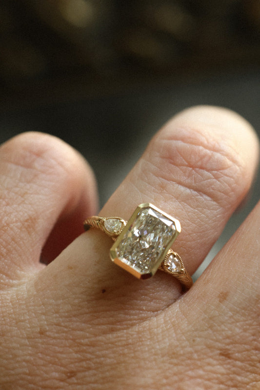 Solitaire Cathedral- 1.8 CT Cushion Lab Grown Diamond Wedding Band