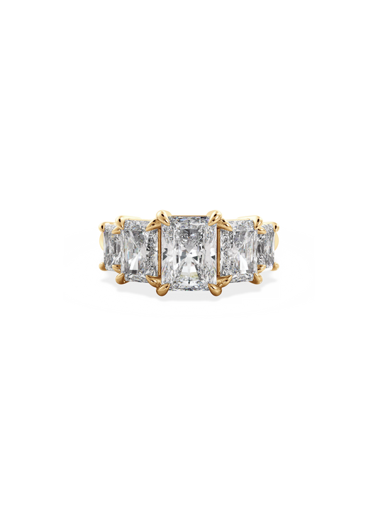 Five Stone-Radiant Lab Grown Diamond Engagement Ring