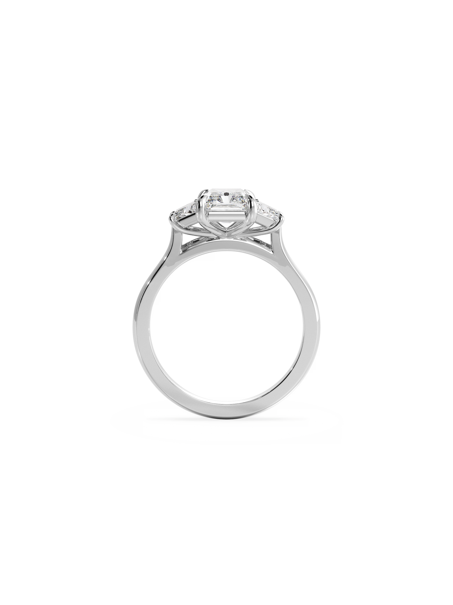 Three Stone-Radiant Lab Grown Diamond Engagement Ring