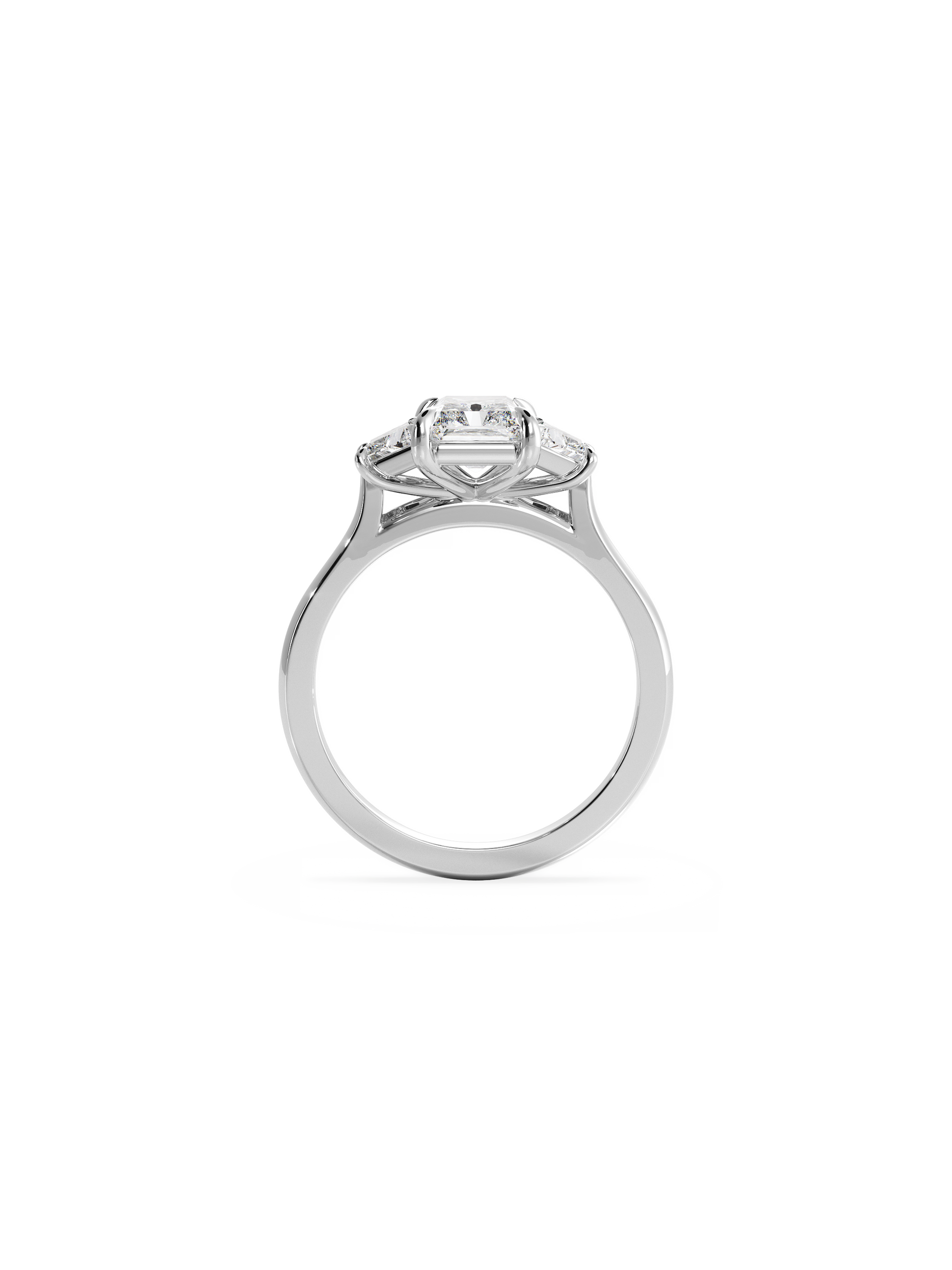 Three Stone-Radiant Lab Grown Diamond Engagement Ring
