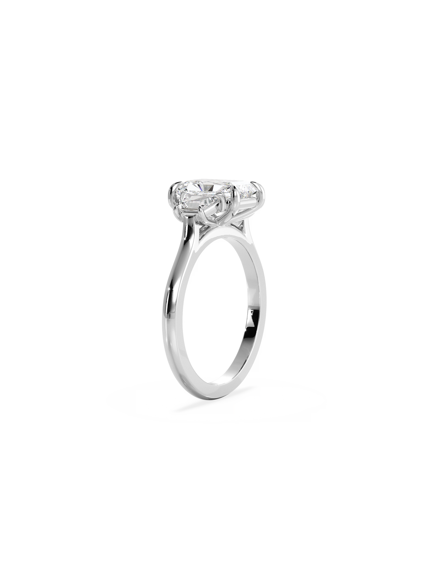 Three Stone-Radiant Lab Grown Diamond Engagement Ring