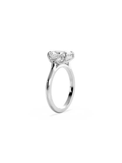 Three Stone-Radiant Lab Grown Diamond Engagement Ring