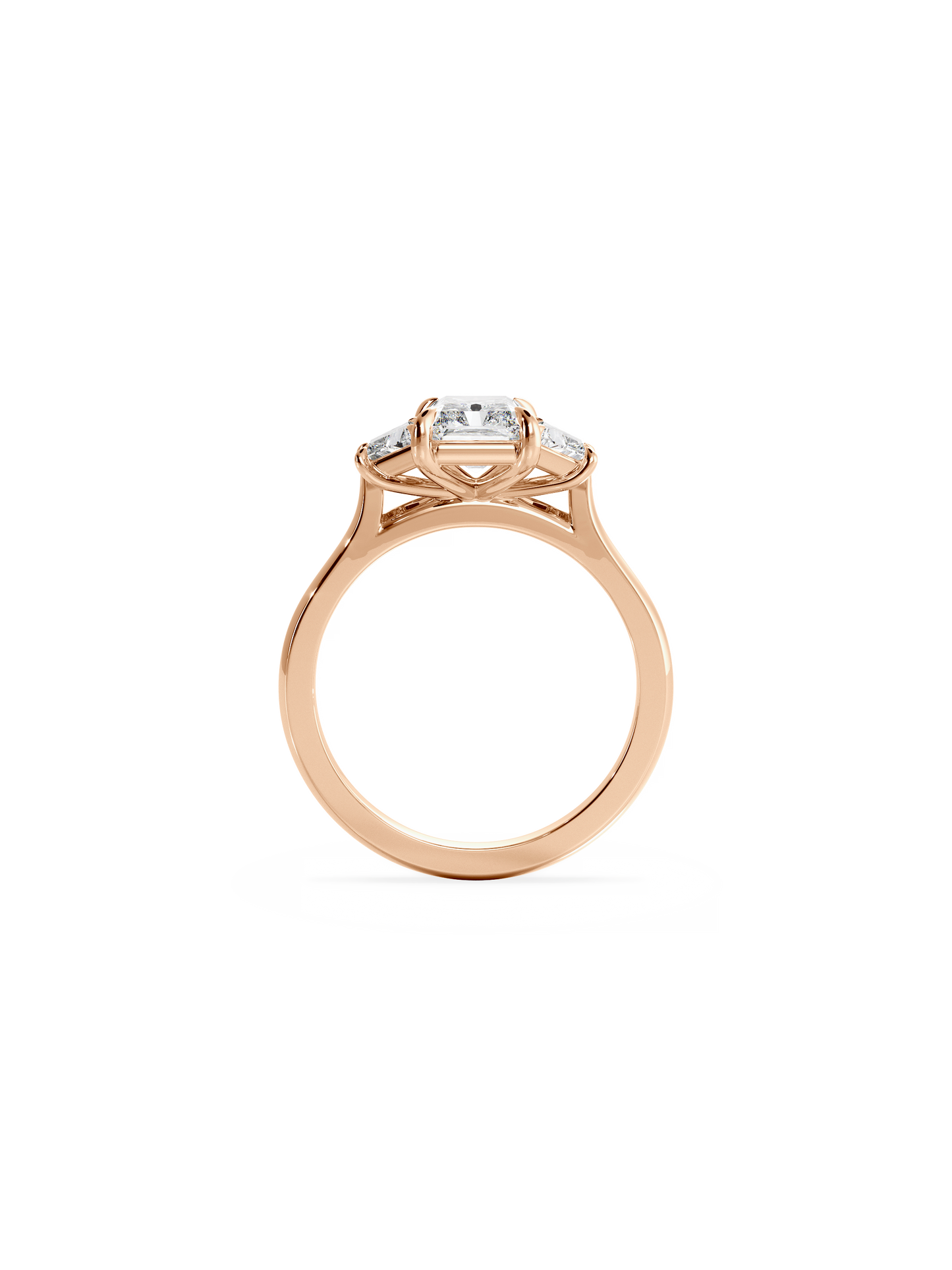 Three Stone-Radiant Lab Grown Diamond Engagement Ring
