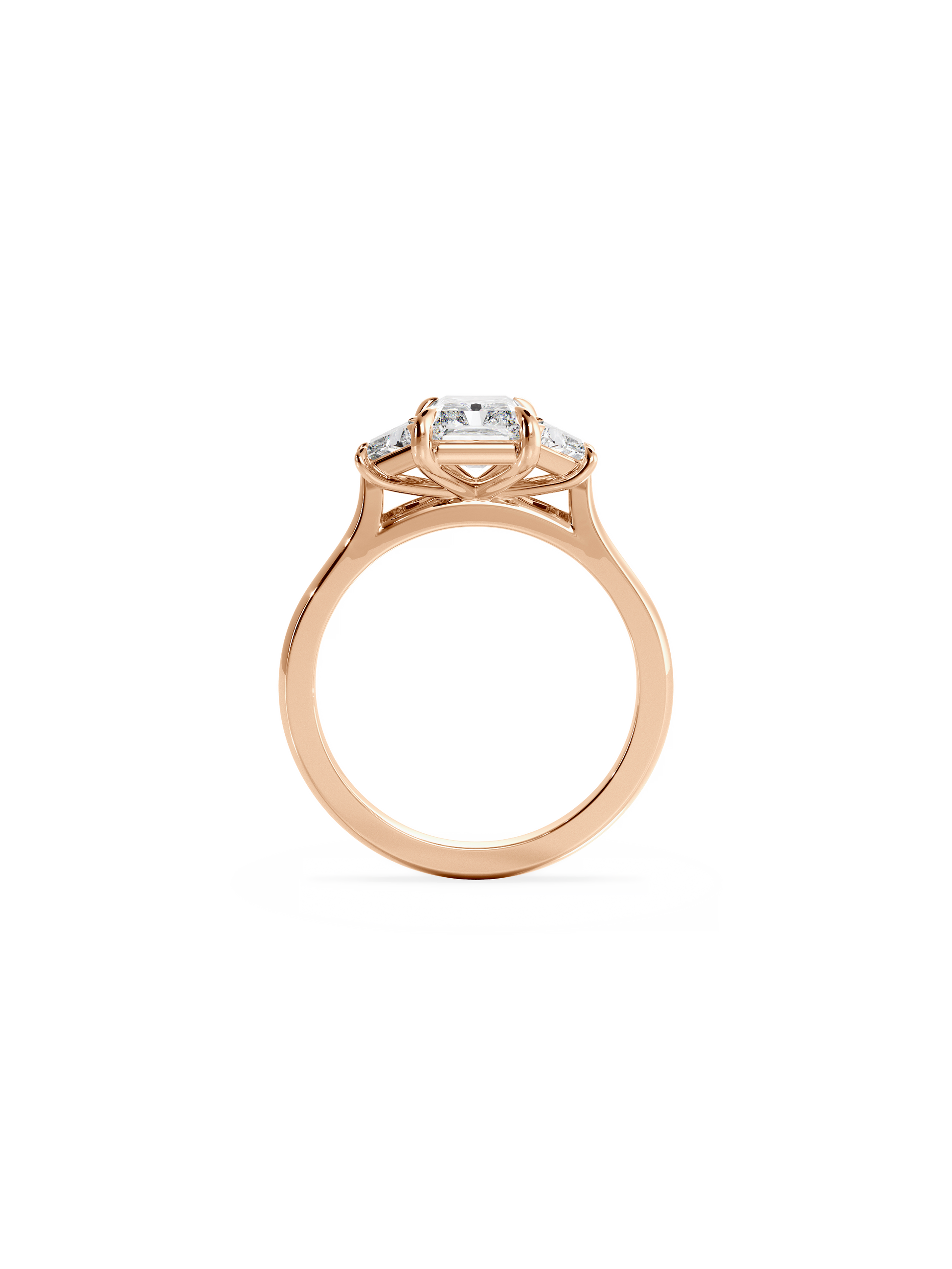 Three Stone-Radiant Lab Grown Diamond Engagement Ring