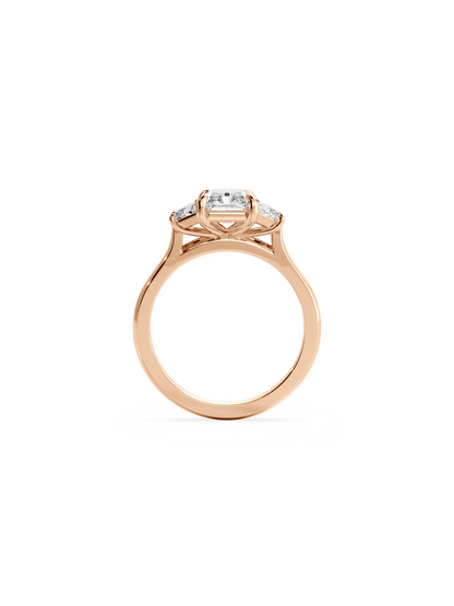 Three Stone-Radiant Lab Grown Diamond Engagement Ring