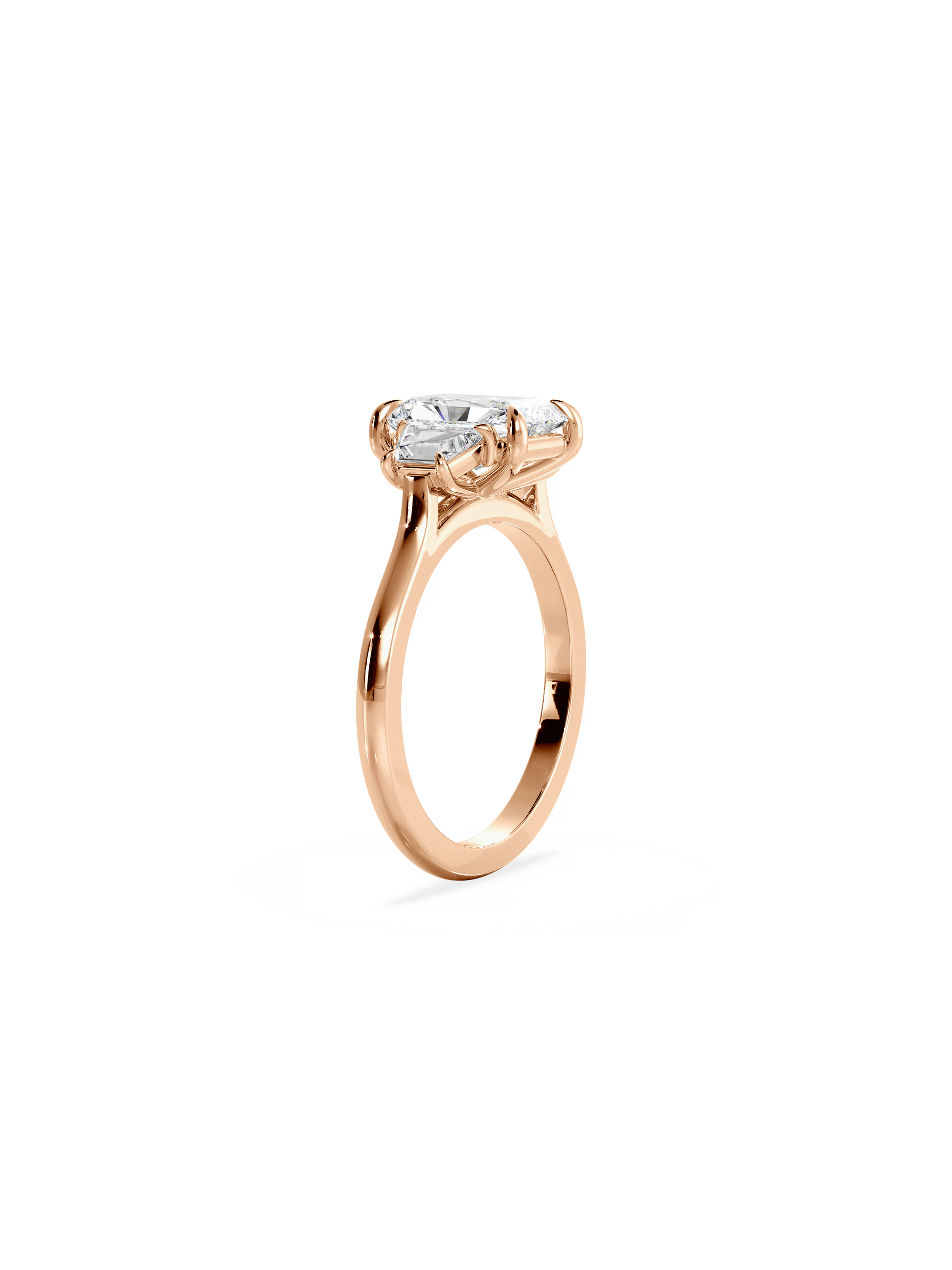 Three Stone-Radiant Lab Grown Diamond Engagement Ring