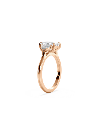 Three Stone-Radiant Lab Grown Diamond Engagement Ring