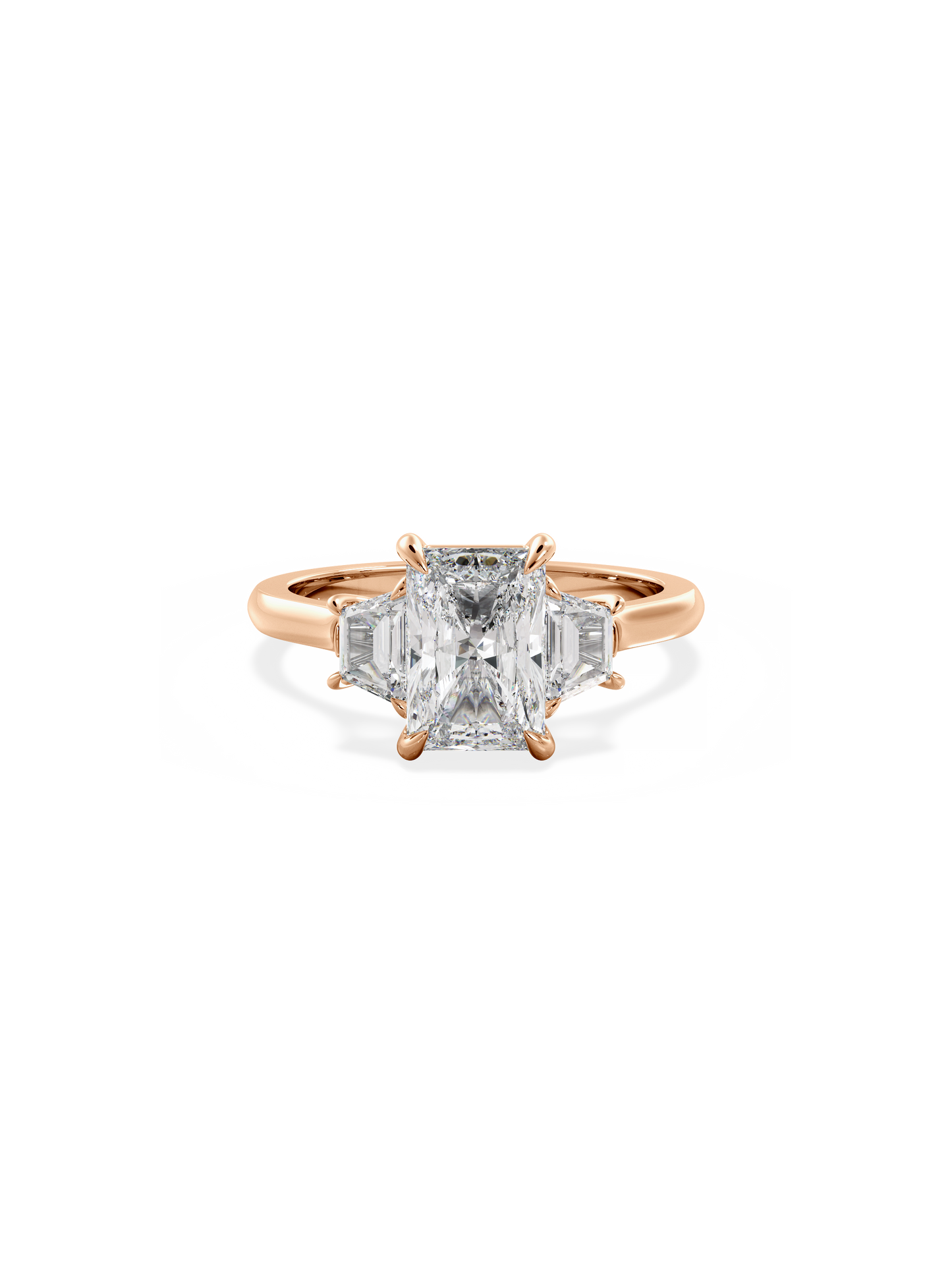 Three Stone-Radiant Lab Grown Diamond Engagement Ring