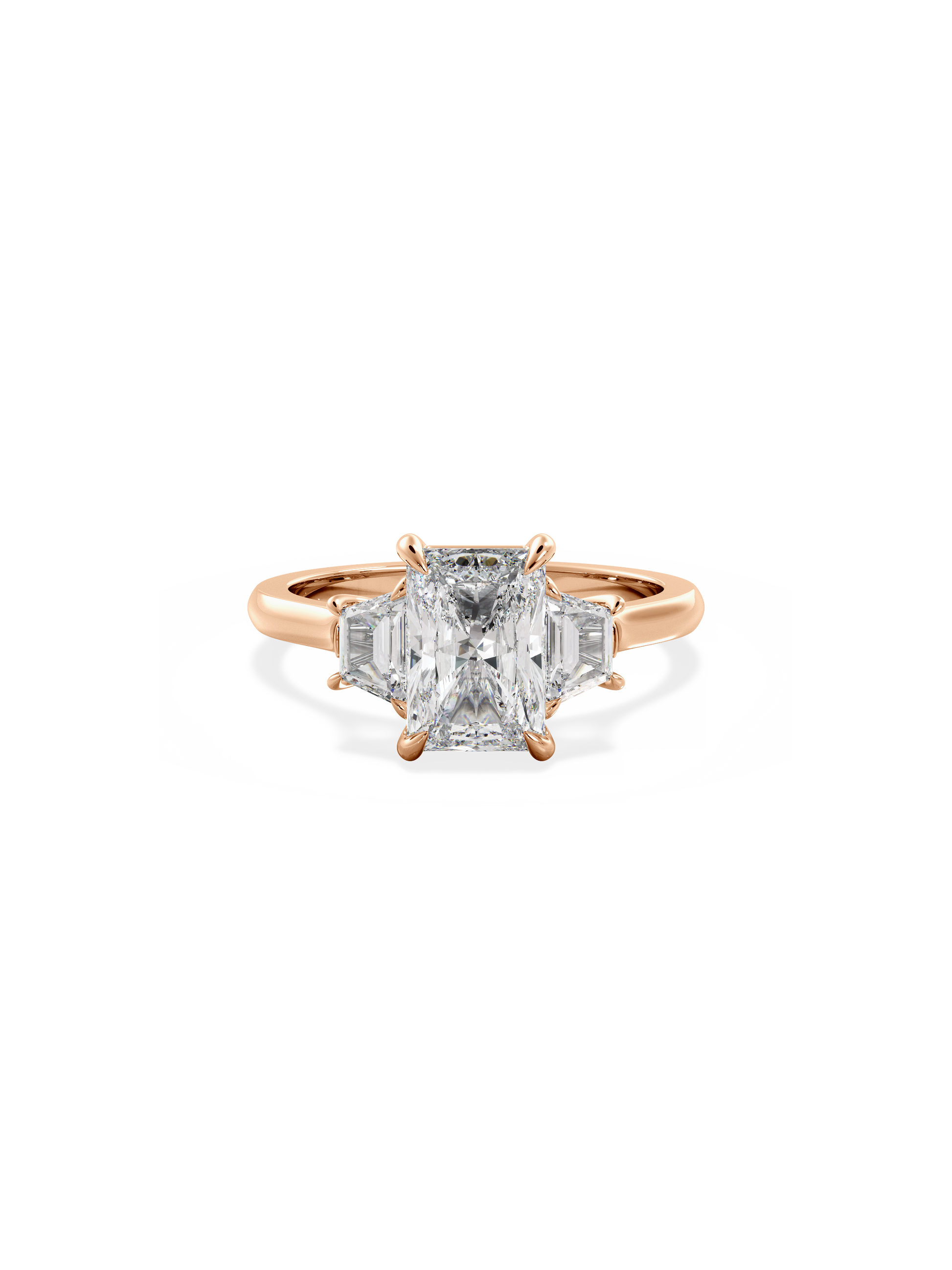 Three Stone-Radiant Lab Grown Diamond Engagement Ring