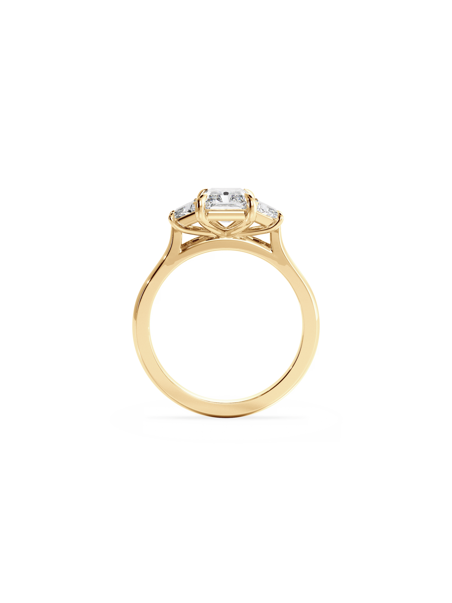 Three Stone-Radiant Lab Grown Diamond Engagement Ring
