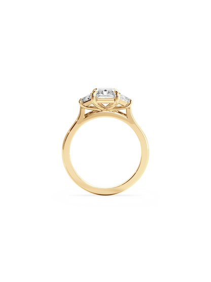 Three Stone-Radiant Lab Grown Diamond Engagement Ring