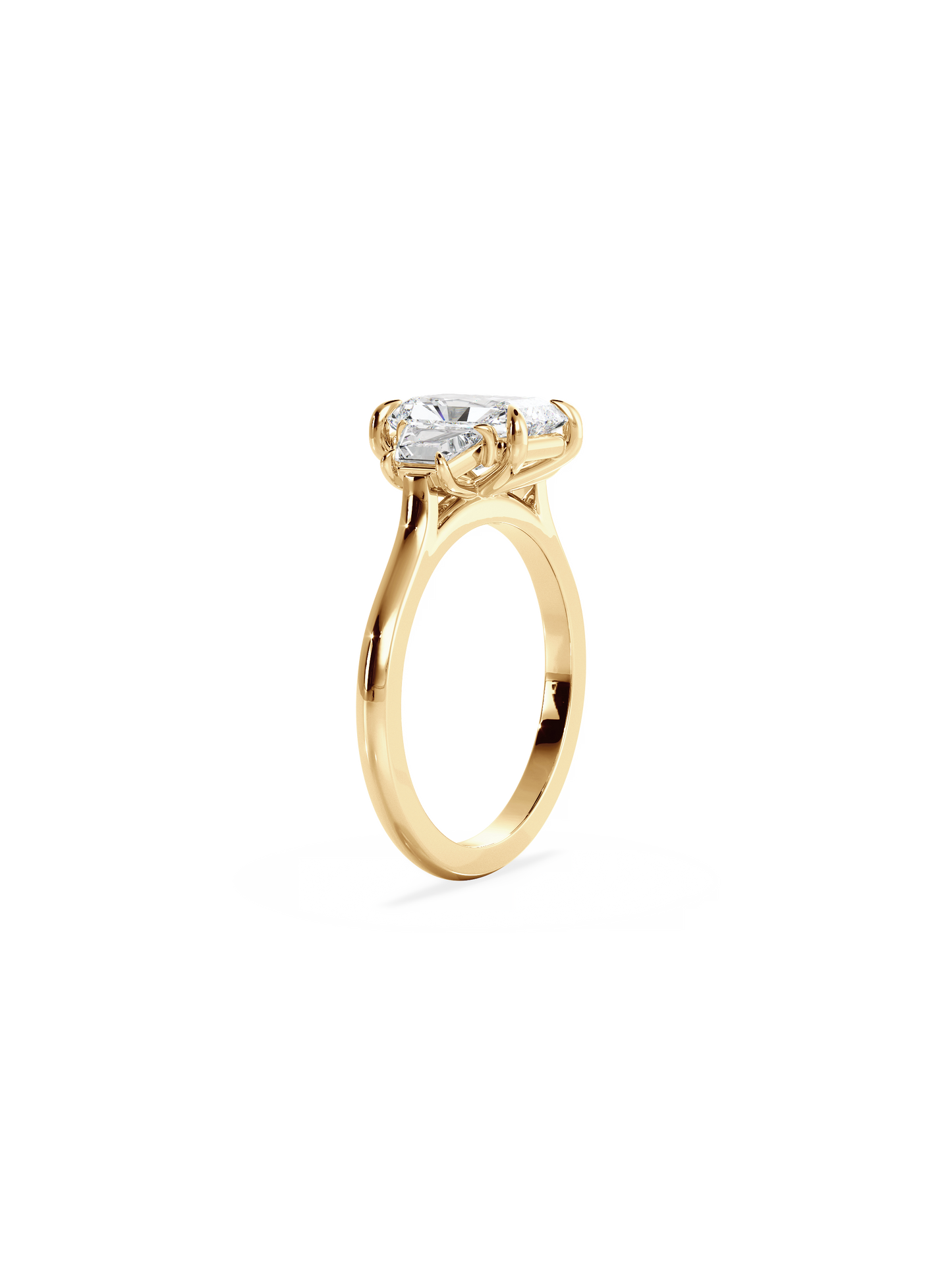 Three Stone-Radiant Lab Grown Diamond Engagement Ring