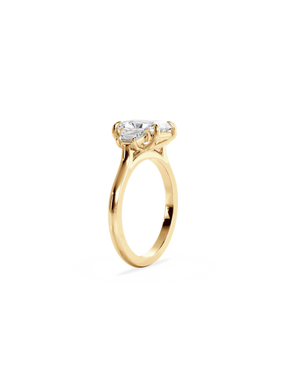 Three Stone-Radiant Lab Grown Diamond Engagement Ring
