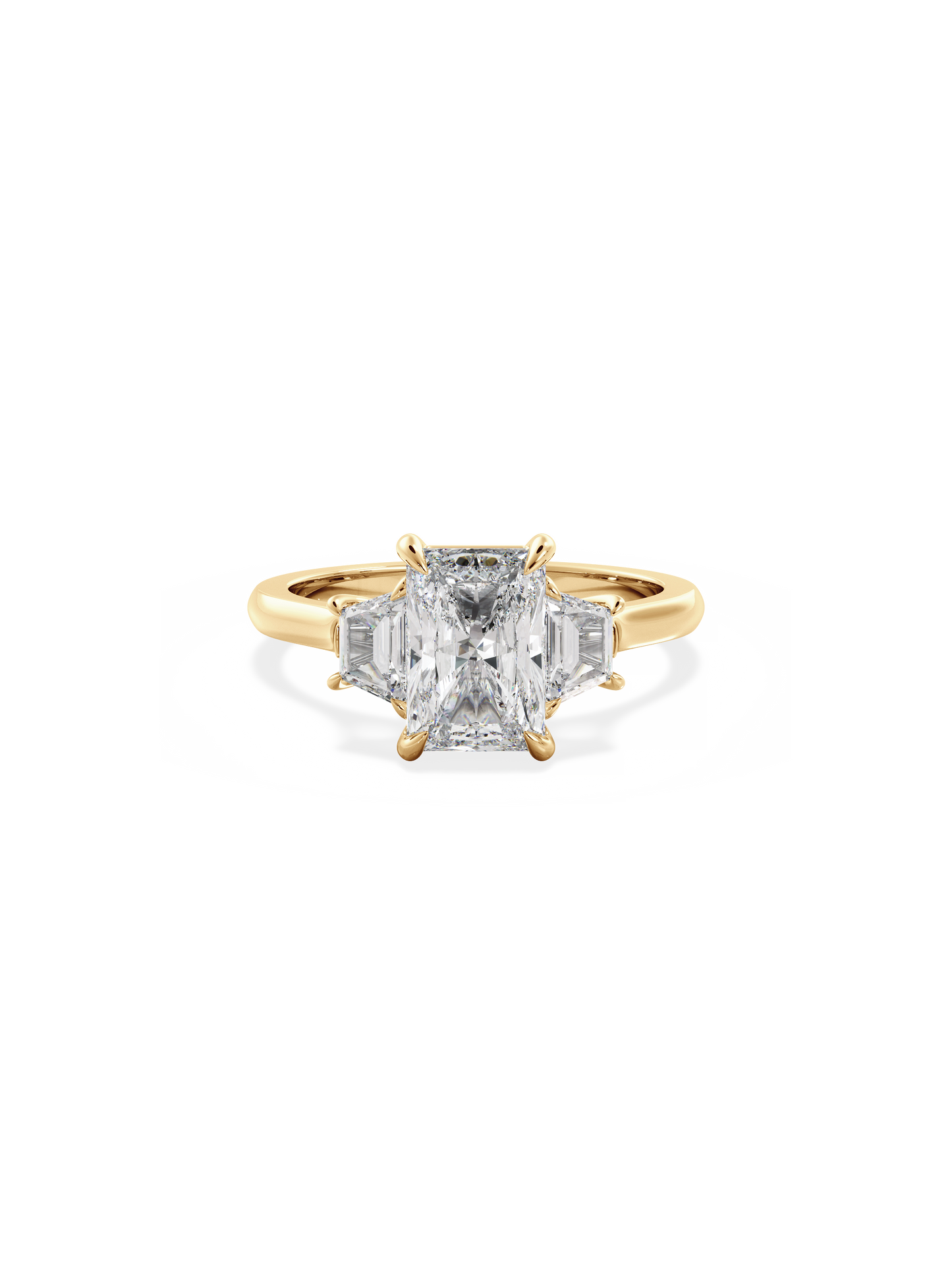 Three Stone-Radiant Lab Grown Diamond Engagement Ring