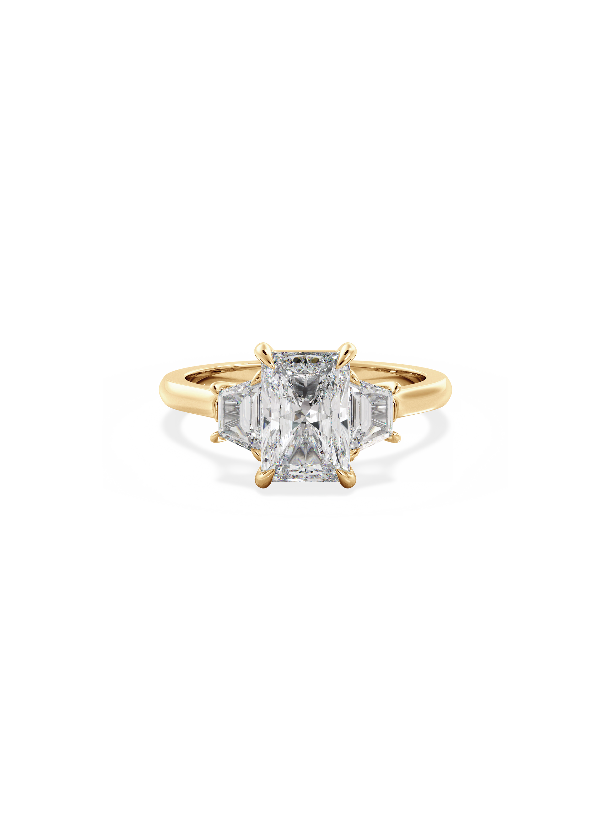 Three Stone-Radiant Lab Grown Diamond Engagement Ring
