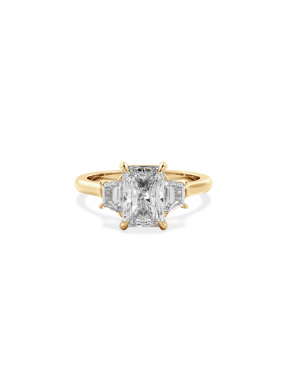 Three Stone-Radiant Lab Grown Diamond Engagement Ring