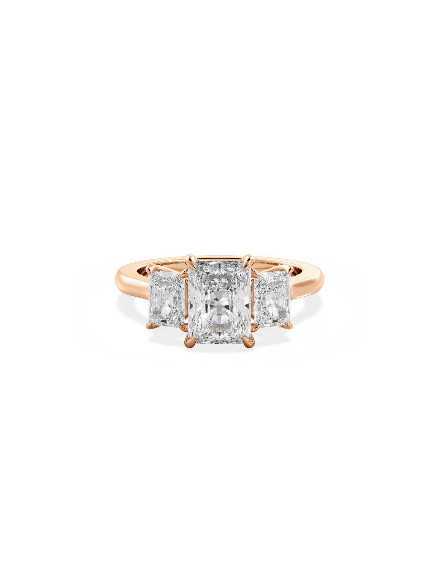Three Stone-Radiant Lab Grown Diamond Engagement Ring