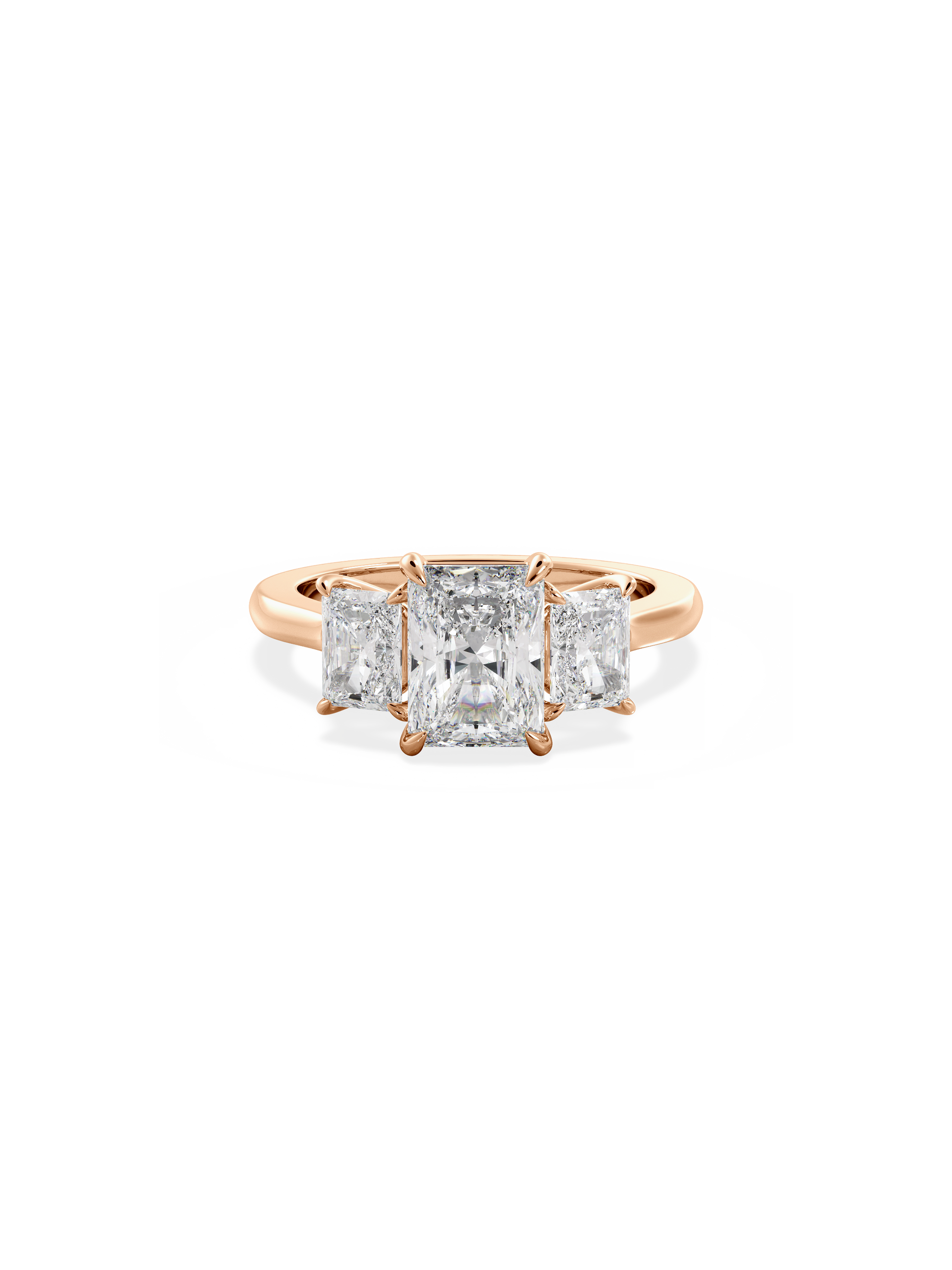 Three Stone-Radiant Lab Grown Diamond Engagement Ring