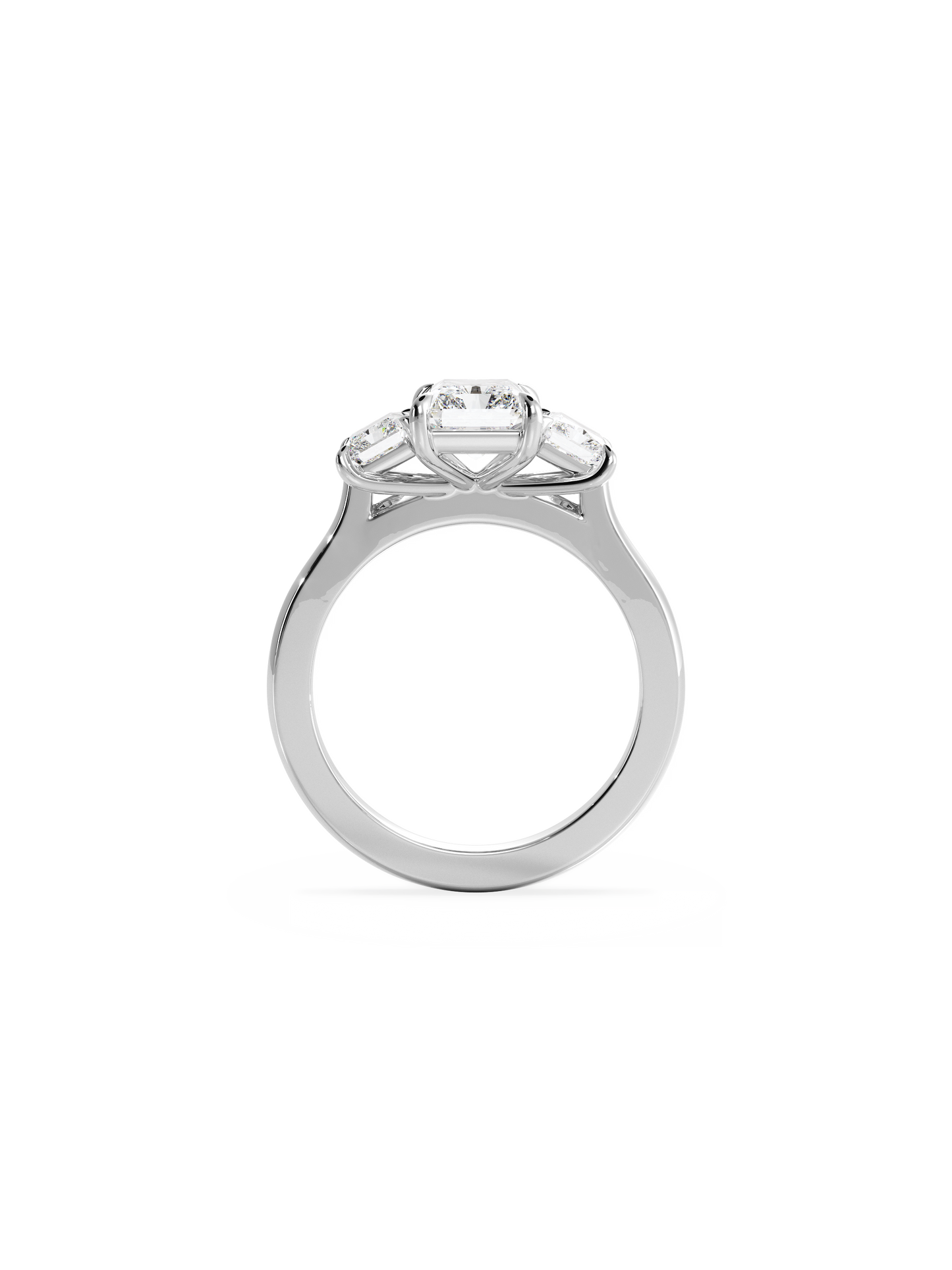 Three Stone-Radiant Lab Grown Diamond Engagement Ring