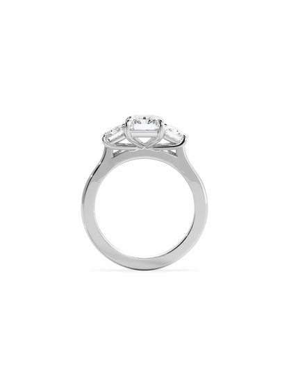 Three Stone-Radiant Lab Grown Diamond Engagement Ring