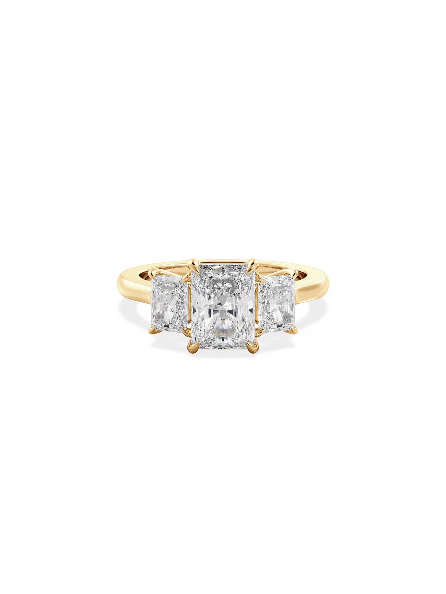 Three Stone-Radiant Lab Grown Diamond Engagement Ring