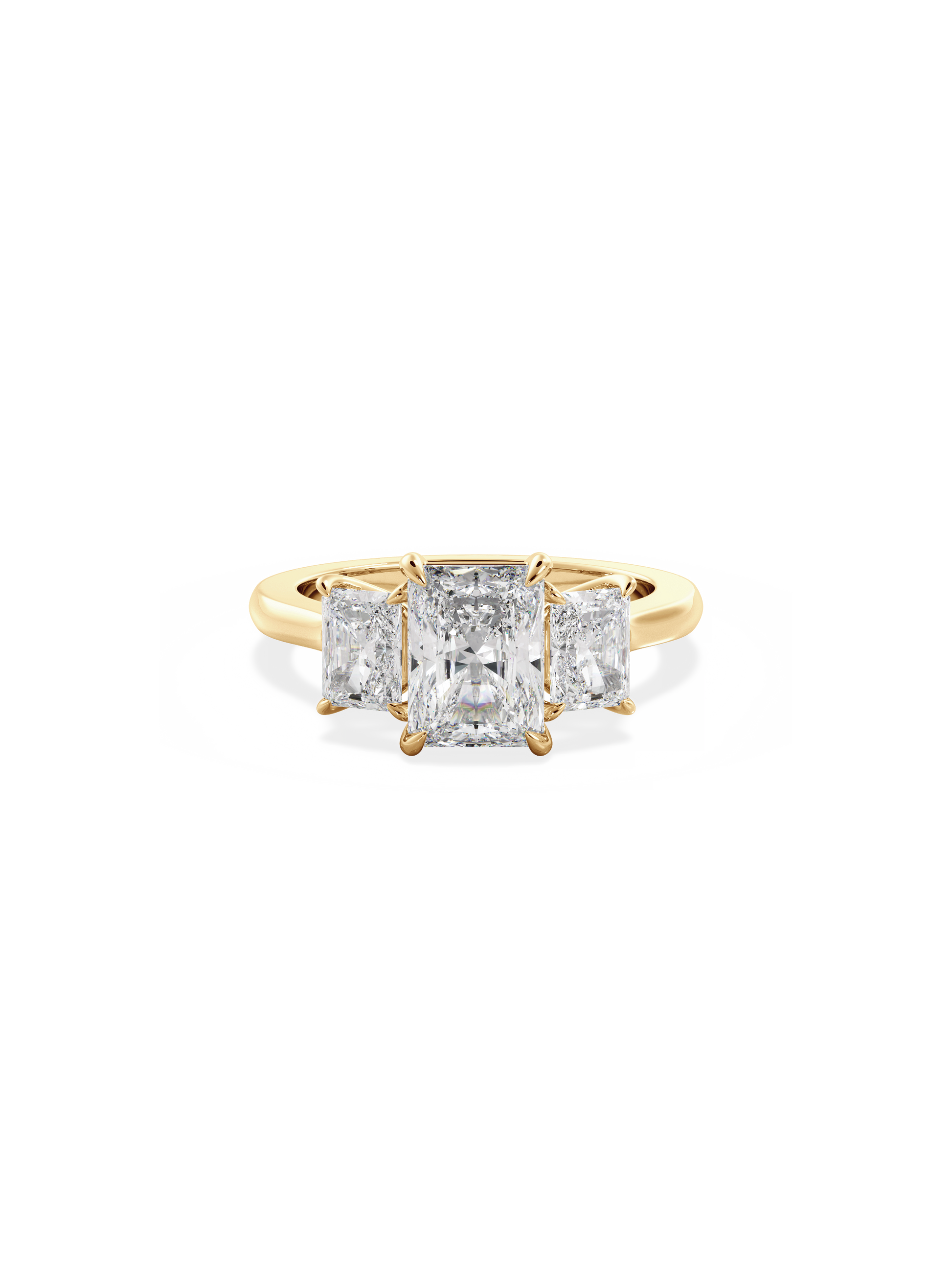 Three Stone-Radiant Lab Grown Diamond Engagement Ring