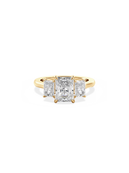Three Stone-Radiant Lab Grown Diamond Engagement Ring