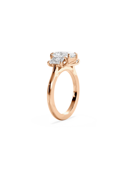 Three Stone-Radiant Lab Grown Diamond Engagement Ring