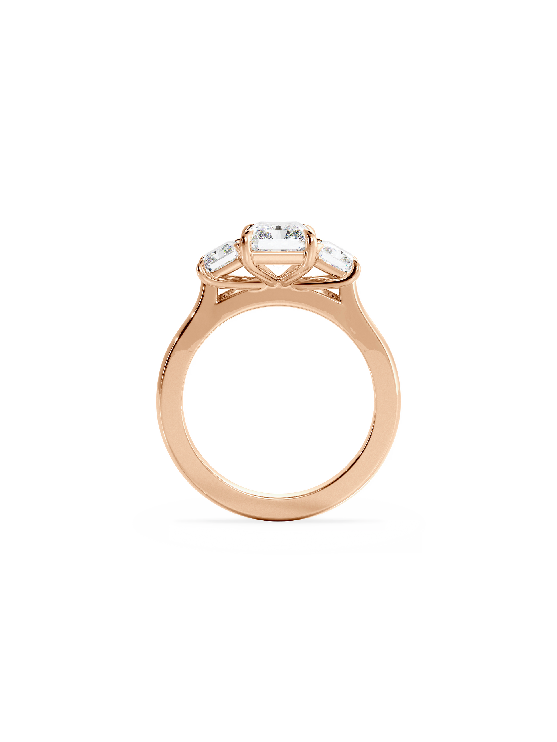 Three Stone-Radiant Lab Grown Diamond Engagement Ring