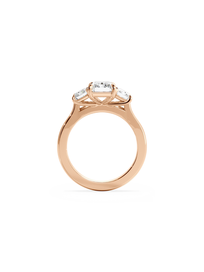Three Stone-Radiant Lab Grown Diamond Engagement Ring