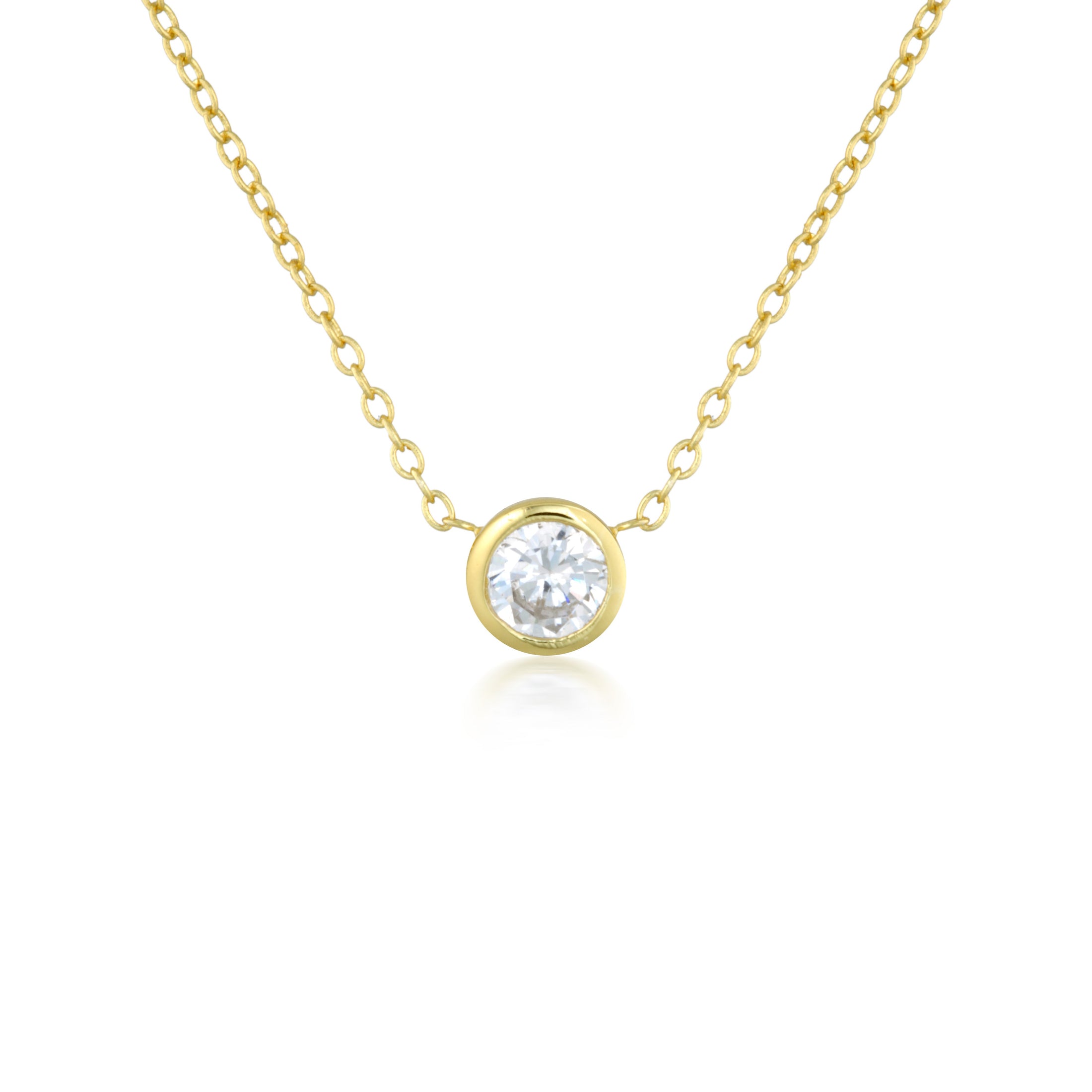 0.40 CT Round Lab-Grown Diamond Bezel Pendant Necklace