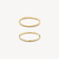 Load image into Gallery viewer, Elegant Gold Twist Ring Duo Set
