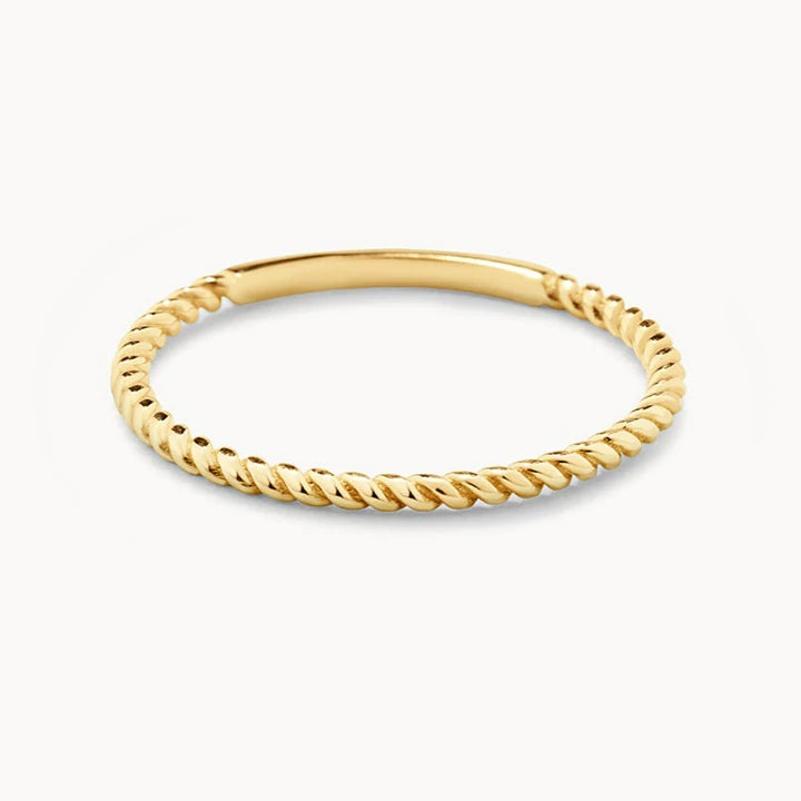 Elegant Gold Twist Ring Duo Set