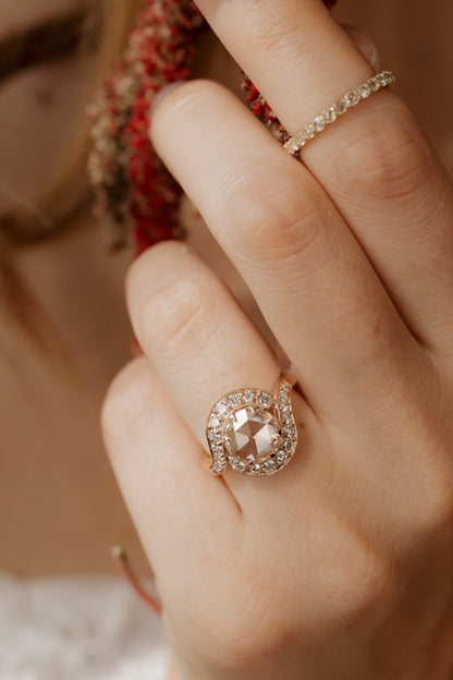 Solitaire Cathedral- 1.8 CT Cushion Lab Grown Diamond Wedding Band