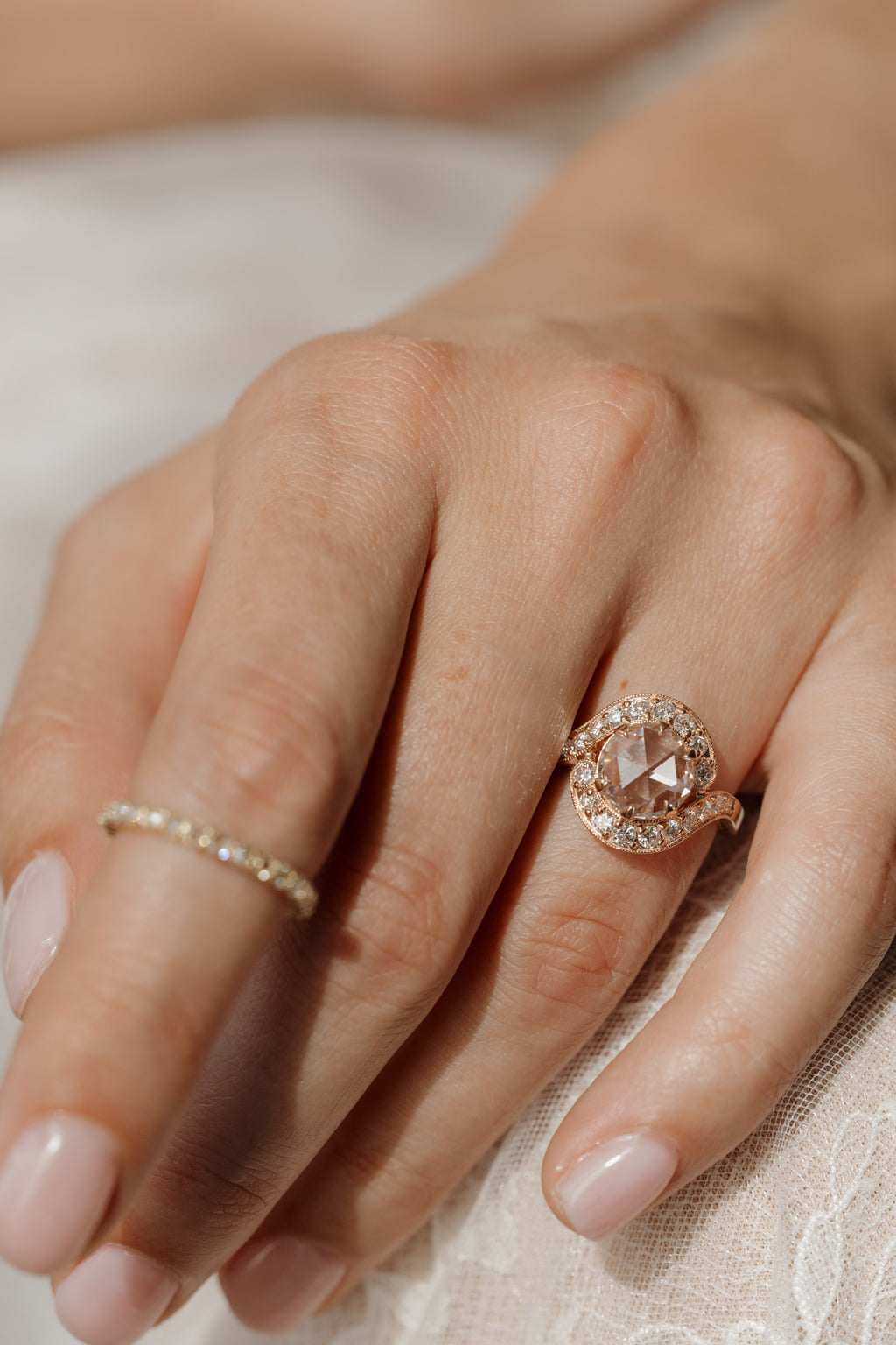 Solitaire Cathedral- 1.8 CT Cushion Lab Grown Diamond Wedding Band