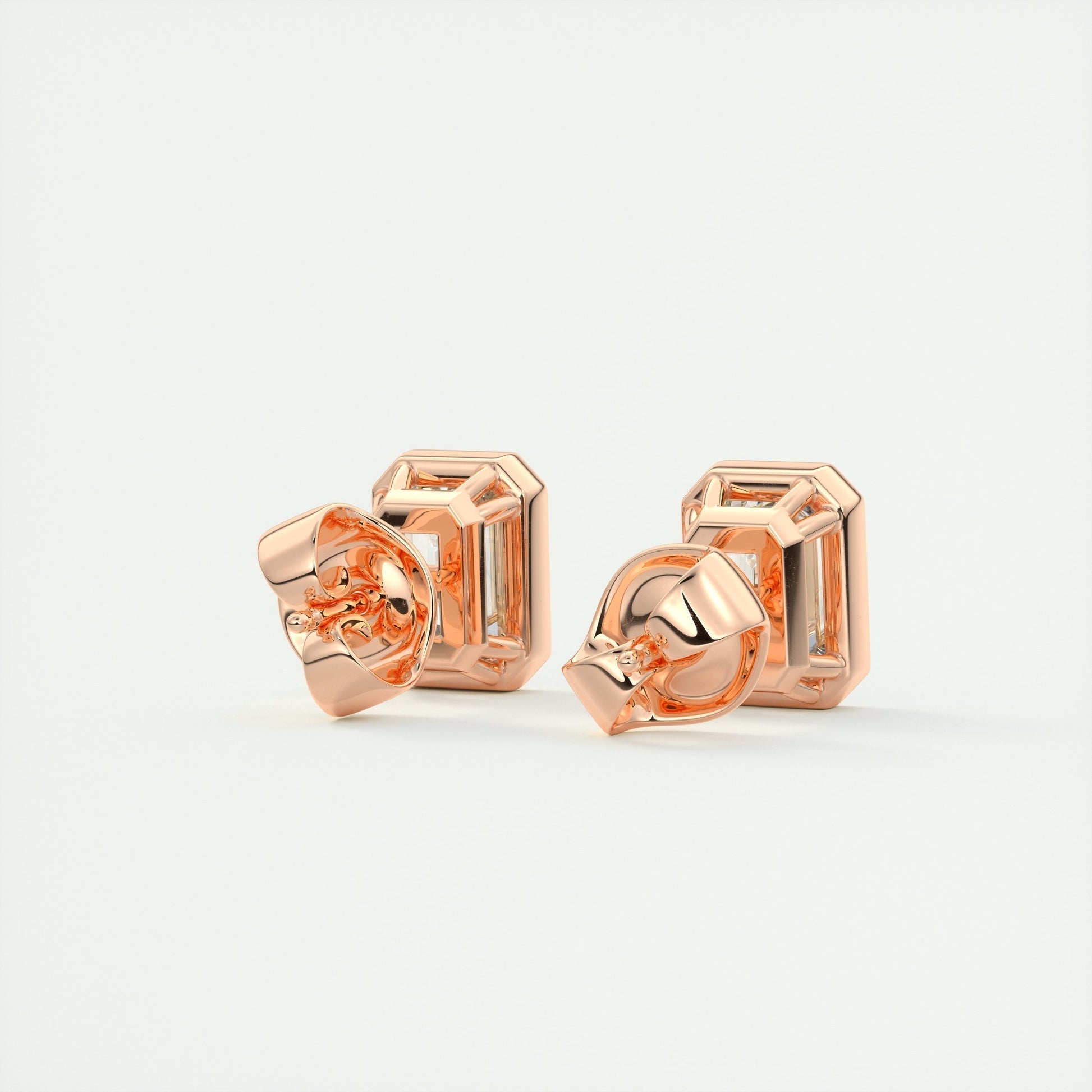 Radiant 1.0 TCW Emerald-Cut Lab Grown Diamond Stud Earrings 8