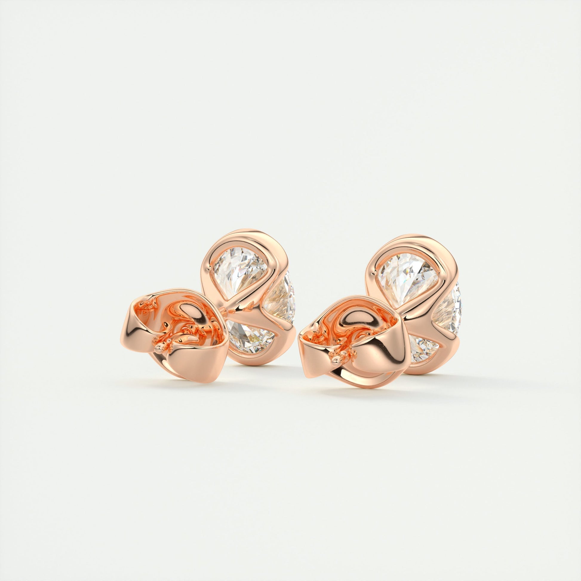 1.0 TCW Oval Lab Grown Diamond Solitaire Studs 7