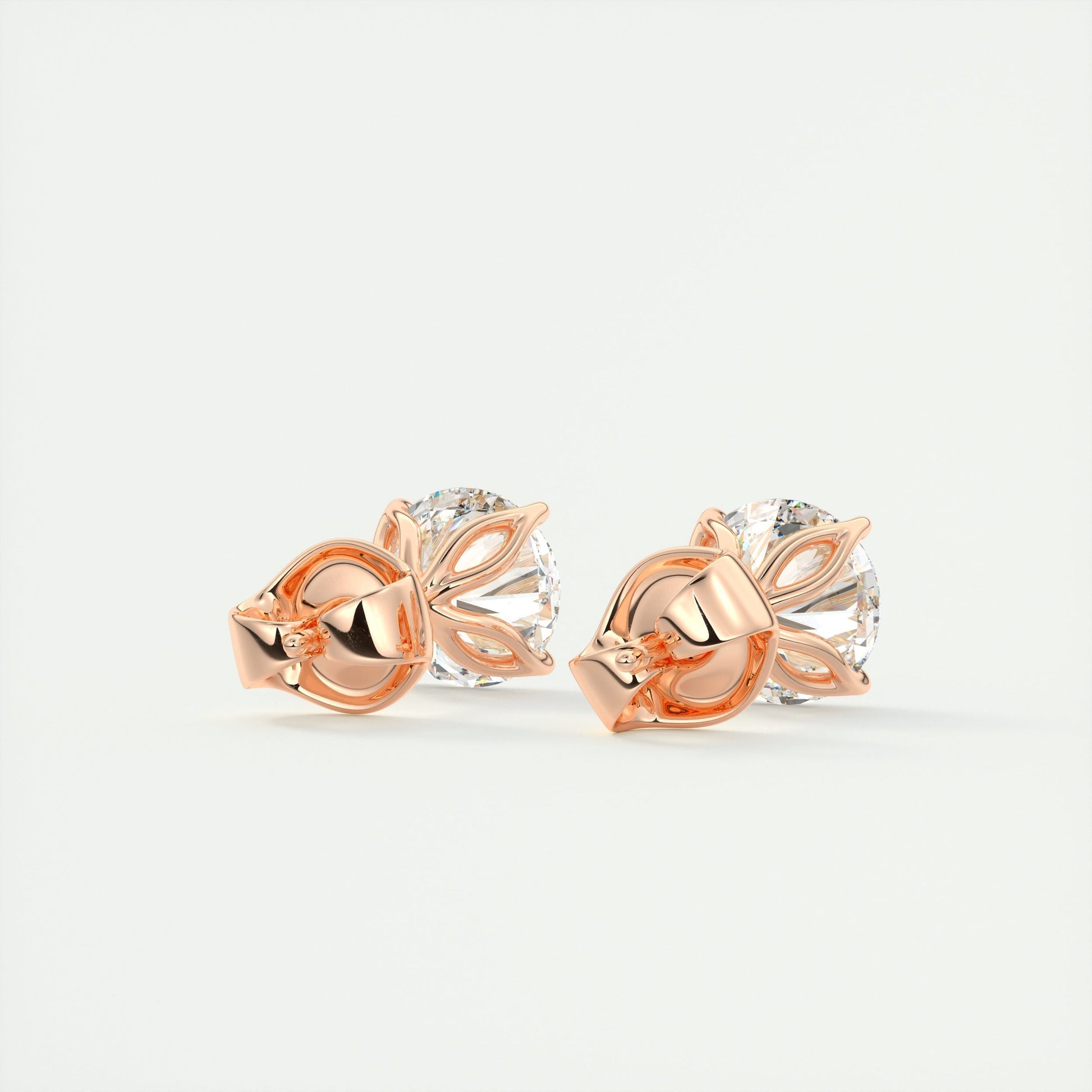 1.0 TCW Round Lab Grown Diamond Solitaire Studs 11
