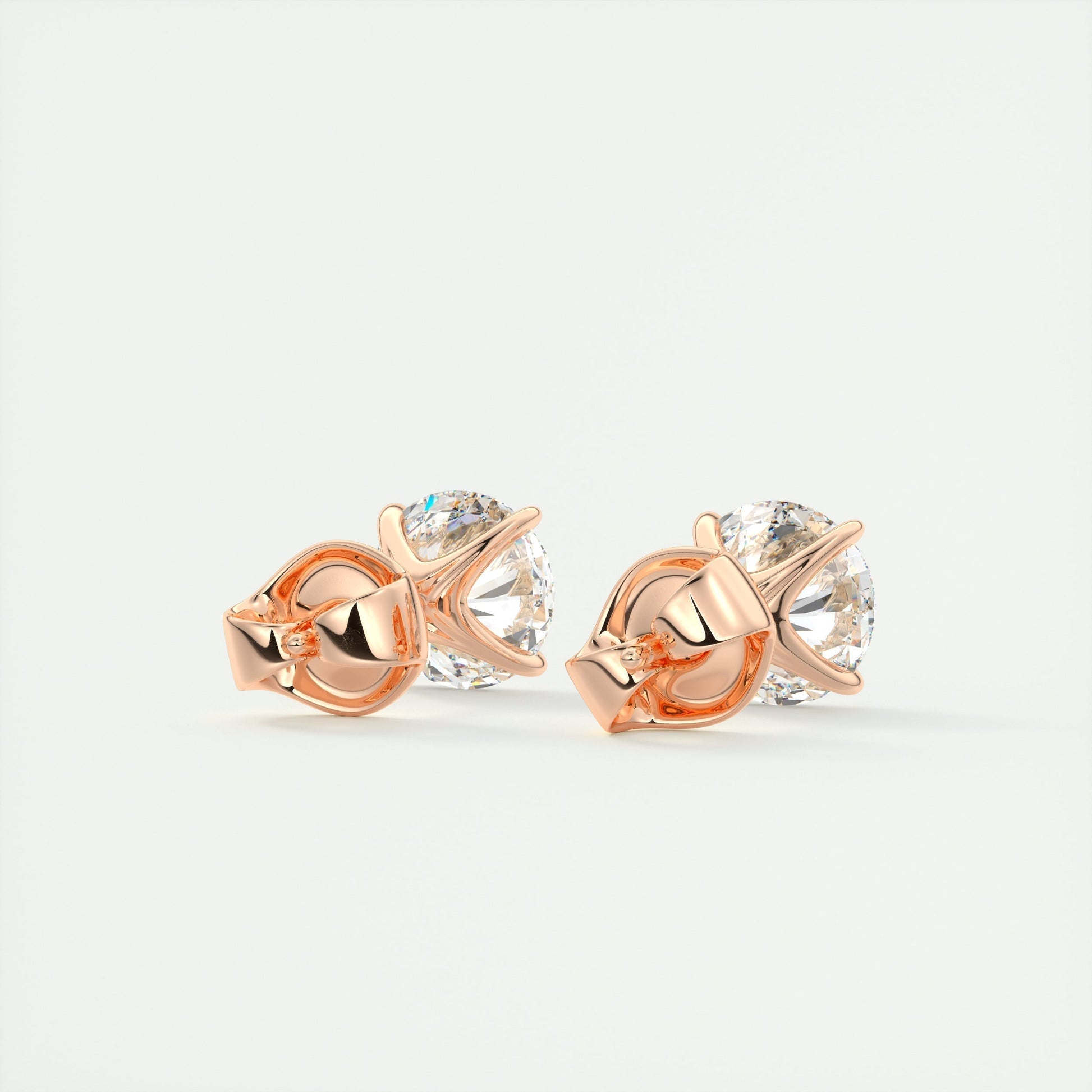 1.0 TCW Round Lab Grown Diamond Solitaire Studs 7