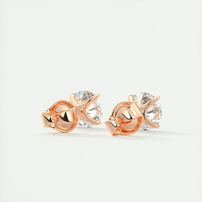 1.0 TCW Round Lab Grown Diamond Solitaire Studs 7
