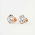 Load image into Gallery viewer, 1.0 TCW Oval Lab Grown Diamond Bezel-Set Stud Earrings
