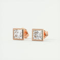 Load image into Gallery viewer, 1.0 TCW Princess Lab Grown Diamond Solitaire Studs
