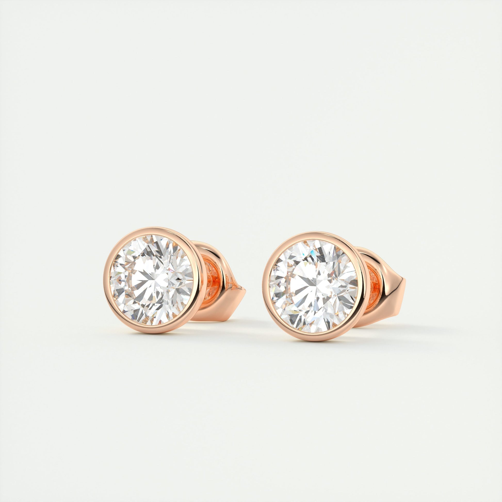 1.0 TCW Round Lab Grown Diamond Solitaire Studs 6