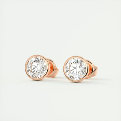 1.0 TCW Round Lab Grown Diamond Solitaire Studs 6