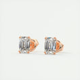 Load image into Gallery viewer, 1.0 TCW Emerald Cut Lab Grown Diamond Solitaire Stud Earrings
