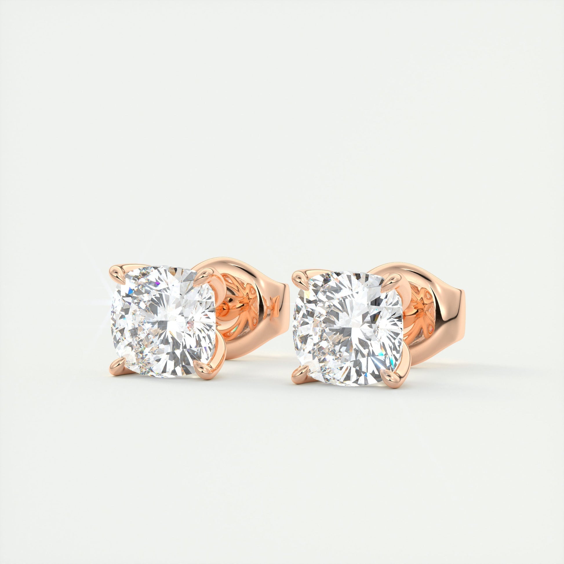 1.0 TCW Round Lab Grown Diamond Solitaire Studs 8
