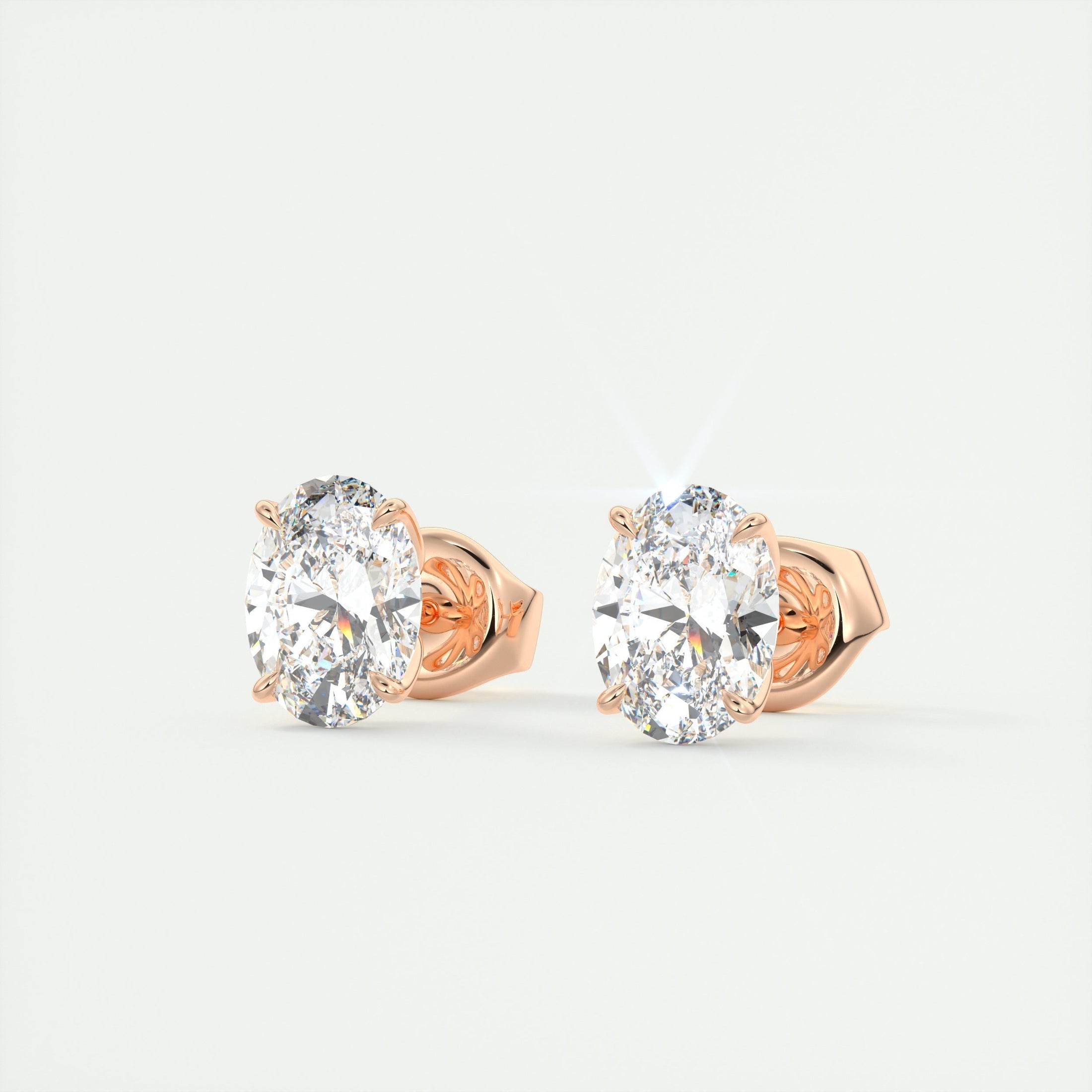 1.0 TCW Oval Lab-Grown Diamond Solitaire Earrings